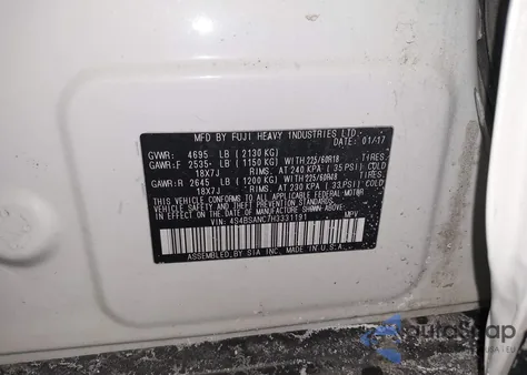 2017 Subaru Outback 2.5I Limited z USA, uszkodzony, nr VIN 4S4BSANC7H3331191